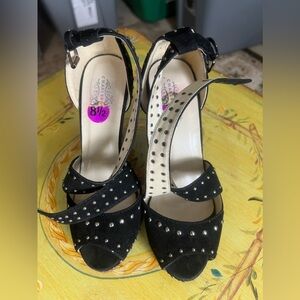 Black Studded Women's Sandals